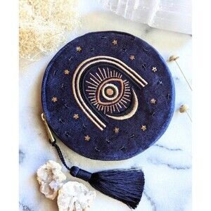 Goddess Provisions Radiating Intuition Third Eye Velvet Circle Pouch Tassel